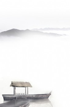 简约淡色水墨中式背景