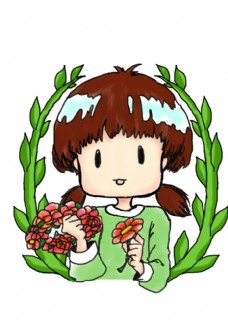 原创手绘q版少女卡通头像