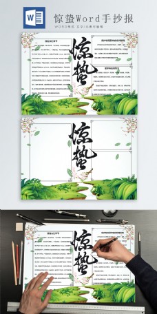 卡通清新的惊蛰手抄报