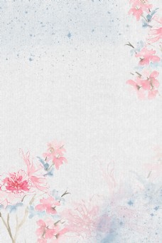 清新水彩唯美花卉背景