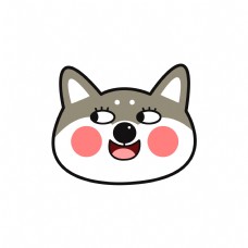 笑脸哈士奇斜眼表情包插画下载