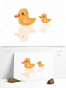 可爱黄色小鸭子图案