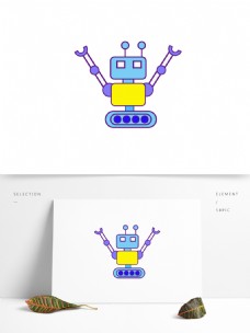 机器人图标装饰科技线性可爱卡通可商用