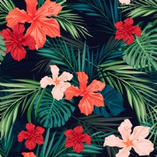 花纹背景热带植物花卉