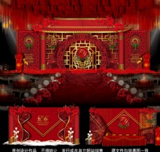 中式红色婚庆红色中式主题婚礼