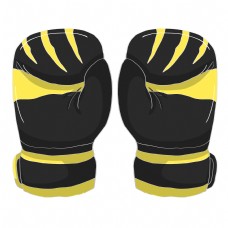 黑黄色的拳击手套