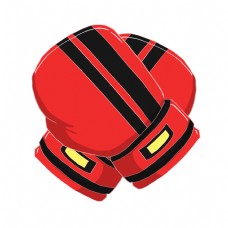 红色的拳击手套插画