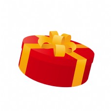 节日礼物红色礼物盒黄色蝴蝶结节日元素