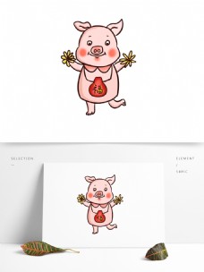 动物形象动物猪拟人猪2019猪年形象卡通元素