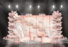 水彩效果粉色婚礼背景