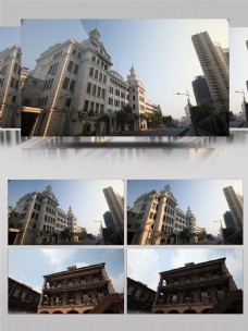 上海外滩街道建筑实拍延时素材