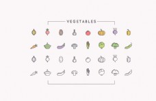 绿色蔬菜网页矢量水果蔬菜图标