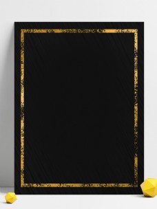 黑色金属质感年代金边框背景