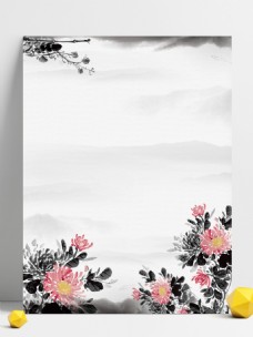 古典中国风水墨菊花背景