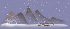 传统二十四节气大寒雪景背景