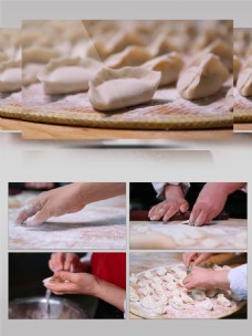 春节包饺子视频素材