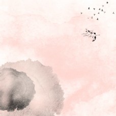 粉色中国风水墨主图背景