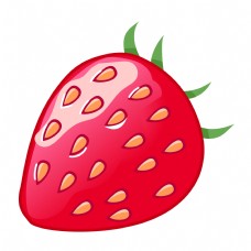 诱人美食红色的仿真草莓插画