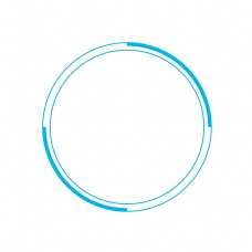 手绘蓝色线条圆形装饰