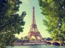 巴黎风景巴黎铁塔高清风景画
