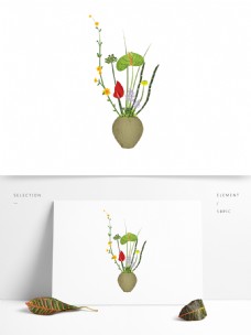 盆栽植物原创文艺风植物盆栽插画绿植手绘可商用元素