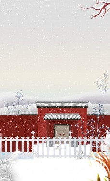 冬天雪景海报