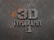 3d字体金属效果海报字体