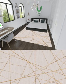 2019年灰白色条纹客厅卧室地毯地垫设计