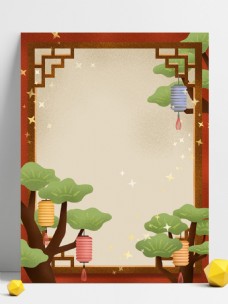 中国新年传统中国风新年灯笼背景设计