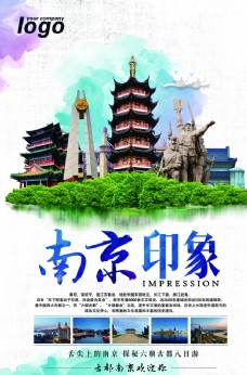 出国旅游海报南京印象