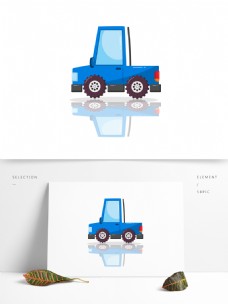卡通交通工具蓝色卡车货车商用素材