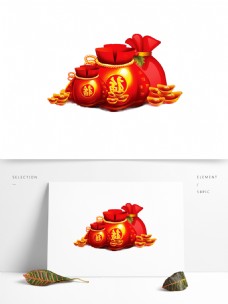 中式新年福袋PNG素材