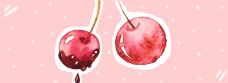 二月水果樱桃可爱背景