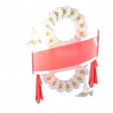 38妇女节女王节白色花朵装饰