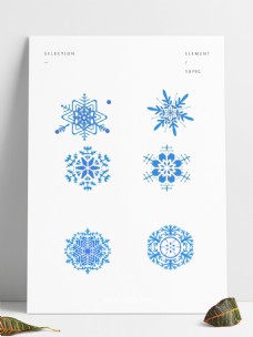 雪花元素冬季雪花图形装饰元素组合