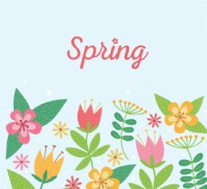 春季背景春季卡通花卉