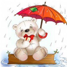 装饰品卡通雨伞小熊