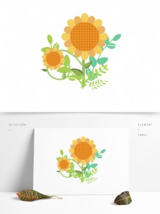 原创手绘花向日葵装饰矢量设计元素