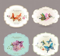 儿童蝴蝶花卉标签