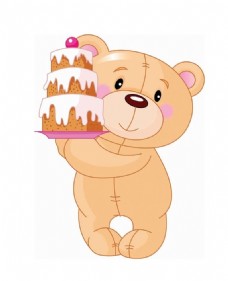 装饰品卡通蛋糕小熊