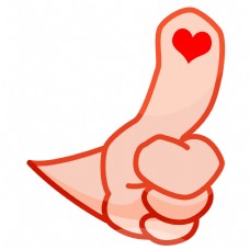 手绘红心点赞插画