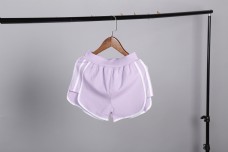 紫色白条纹运动短裤实物图摄影图