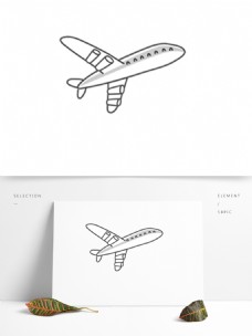 手绘的飞机装饰素材
