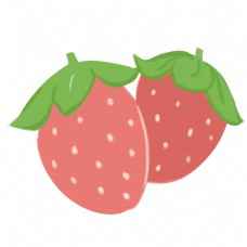 两只手绘水果草莓系列