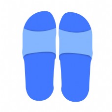 一双蓝色的男士拖鞋免抠图