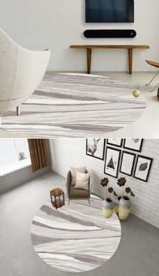 现代灰色北欧简约几何圆形地毯地垫图案设计