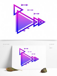 形色边框科技感蓝紫色渐变三角形边框可商用