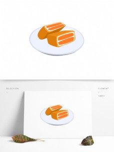 卡通用品橙色卡通食物甜品食用芒果班戟透明