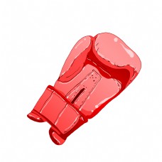 红色的拳击手套插画