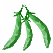 绿色蔬菜三只扁平风格的手绘豌豆
